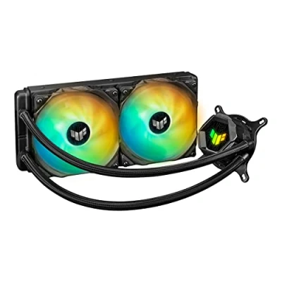 Abbildung von ASUS TUF Gaming LC 240 All in One CPU Wasserkühlung (Aura Sync, zwei adressierbare 120mm ARGB Radiatorlüfter)