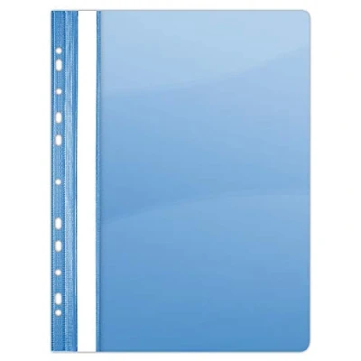 Abbildung von DONAU 1704001PL 10 Plastik Schnellhefter Gelocht A4 Blau, Sichthefter Kunststoff Strapazierfähigem PVC Hart Glasklares Deckblatt Klemmmappe für Büro und Schule, Eurolochung 10er Pack