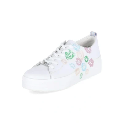 Abbildung von Remonte Damen Low Top Sneaker D1C03, Frauen Halbschuhe,lose Einlage,schnürschuhe,Plateausohle,straßenschuhe,Strassenschuhe,Weiss Kombi (80),39 EU