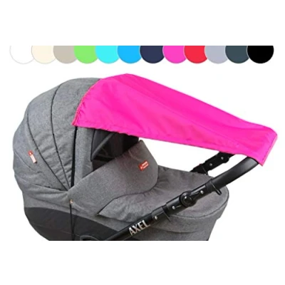 Abbildung von BABYLUX Sonnenschutz UV Rollo Schütz SONNENSEGEL Sonnendach für Kinderwagen Buggy (Amarant)