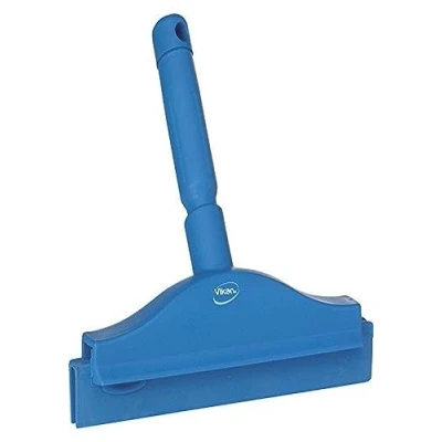 Abbildung von Vikan 77113 Squeegee,Ultra Hygiene,Dbl Blade,Hand,10&quot;,Blue