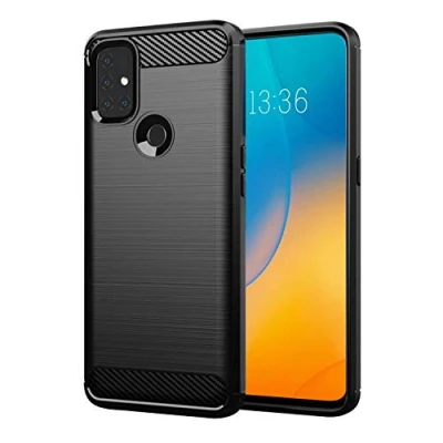 Abbildung von SCL OnePlus Nord N10 5G Hülle für Hülle, Handyhülle Exquisite Serie Carbon Design Schutzhülle mit Anti Kratzer und Stoß Absorbtion Technologie Schwarz