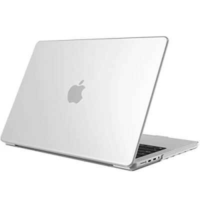 Abbildung von Fintie Hülle Kompatibel mit MacBook Pro 14 Zoll (2024 2021) M4 M3 M2 M1 Pro/Max A2992 A2918 A2779 A2442, Ultradünne Hartschale Schutzhülle Zoll, Transparent(Frost)