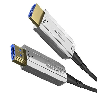 Abbildung von KabelDirekt optisches 4K HDMI Kabel 100m (kompatibel mit 2.0a/b 2.0, 1.4a, Ultra HD, 3D, Full 1080p, HDR, ARC, Highspeed Ethernet, PS4, XBOX, HDTV) PRO Series
