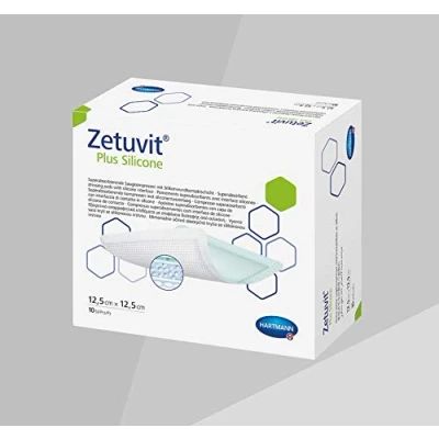 Abbildung von Zetuvit Plus Silicone steril 12,5x12,5 cm 10 St