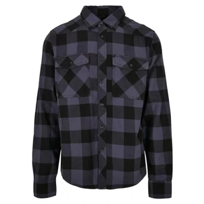 Abbildung von Build Your Brand Men&#039;s B4002 Checkshirt T Shirt, Black/Grey, M