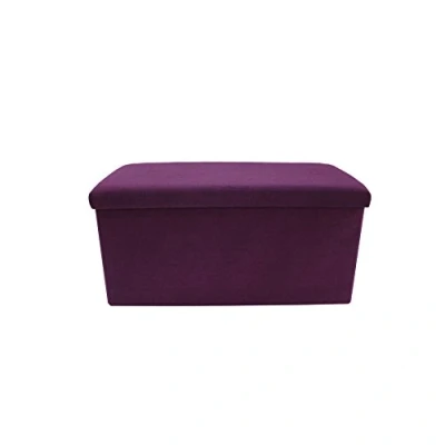 Abbildung von Rebecca Mobili Puff mit Stauraum, Aufbewahrungsbox in Violett für Spielzeug, Baumwolle, Eingang Flur Wohnzimmer Maße: 37 x 76 38 cm (HxLxB) Art. RE6164