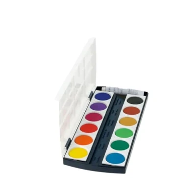 Abbildung von Herlitz 10116655 Schulmalfarben bzw. Deckfarbkasten, 12 Farben inklusive Deckweiß
