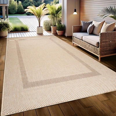 Abbildung von Home affaire Teppich &quot;Venedig Bordüre&quot;, rechteckig, 3 mm Höhe, In und Outdoor geeignet, Sisal Optik, Wetterfest &amp; UV beständig