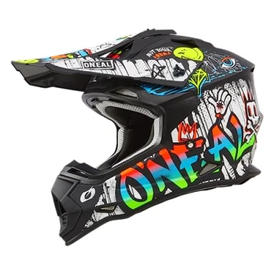 Abbildung von O&#039;NEAL Motocross Helm MX Enduro ABS Schale, Lüftungsöffnungen für optimale Kühlung 2SRS Helmet Rancid V.24 Erwachsene Schwarz Weiß Größe L