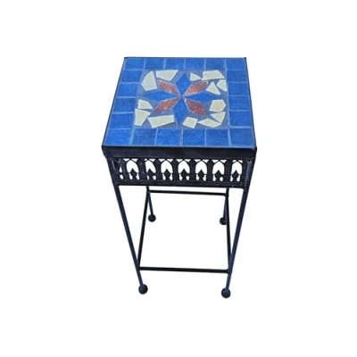 Abbildung von PrimoLiving Metall Blumenhocker/Beistelltisch Mosaik eckig schwarz Gr. S (P 904)