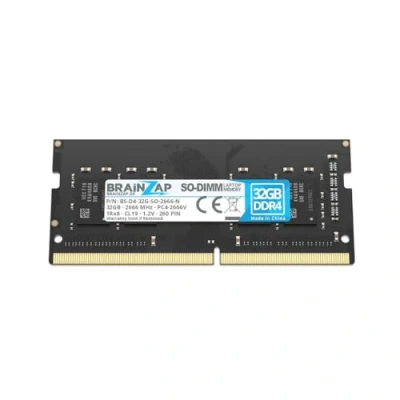 Abbildung von BRAINZAP 32GB DDR4 RAM SO DIMM PC4 2666V 1Rx8 2666 MHz 1.2V CL19 Notebook Laptop Arbeitsspeicher