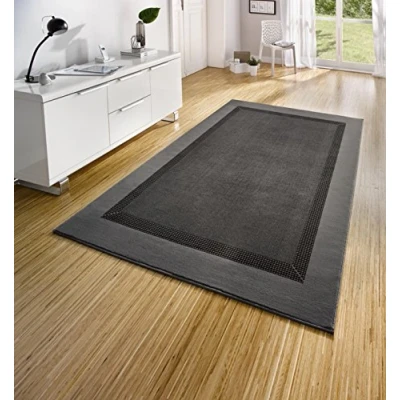 Abbildung von Hanse Home Teppich Läufer Band 160x230cm Teppichläufer Weicher Kurzflor Modernes Design für Flur, Schlafzimmer, Kinderzimmer, Badezimmer, Wohnzimmer, Küche Dekoläufer Grau