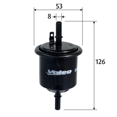 Abbildung von VALEO 587116 Kraftstofffilter Leitungsfilter, ohne Anschluss für Wassersensor HYUNDAI: ACCENT 2 Stufenheck