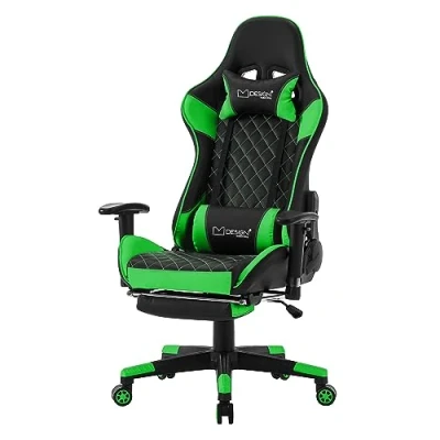 Abbildung von ML DESIGN Gaming Stuhl Drehstuhl mit Wippfunktion, Ergonomischer Sessel Rücken &amp;Armlehne (Komplett Set), Arbeitsstuhl Schreibtischstuhl Racing Gamer aus Kunstleder