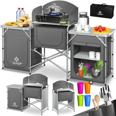 Abbildung von KESSER Mehrzweckschrank Campingschrank, Campingküche mit Aluminiumgestell