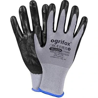 Abbildung von Ogrifox Nitrilhandschuhe, Schutzhandschuhe Ox.13.374 Foamer, Grau Schwarz, 10 Größe, 120 Paar