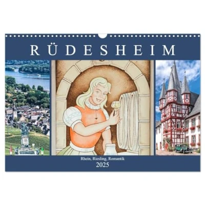 Abbildung von Rüdesheim Rhein, Riesling, Romantik (Wandkalender 2025 DIN A3 quer), CALVENDO Monatskalender