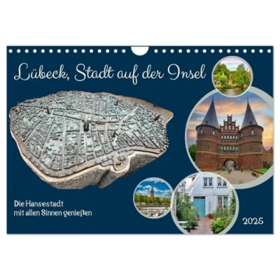 Abbildung von Lübeck, Stadt auf der Insel (Wandkalender 2025 DIN A4 quer), CALVENDO Monatskalender