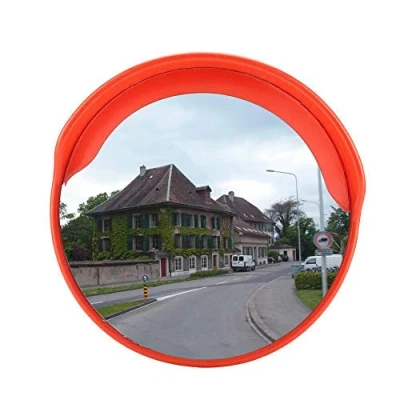 Abbildung von Konvexspiegel Panoramaspiegel 45 cm runde Form Weitwinkel Auffahrt Straßensicherheit konvexer toter Winkel flexibler Verkehrsspiegel Sicherheitsspiegel mit Montagezubehör