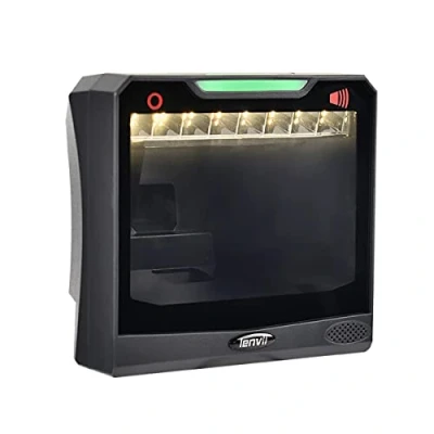 Abbildung von LENVII 1D 2D qr Desktop Barcode Scanner,Omnidirektionaler freihändiger USB code lesegerät,Barcode Leser mit großem Scanfenster erfasst Barcodes vom Handy Bildschirm,Plattform scanner für pc