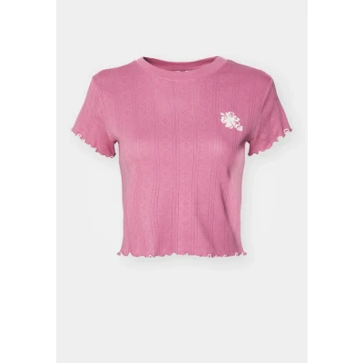 Abbildung von Roxy Pointelle BABY Tshirt print, Damen, Größe: XL, Pink