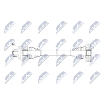 Abbildung von NTY NPW AU 083 Antriebswelle Hinterachse links 591mm 94mm Schaltgetriebe, Automatikgetriebe AUDI: A4 B8 Avant, Limousine, A5 Sportback