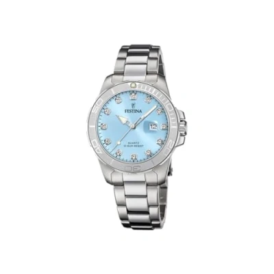 Abbildung von Festina Quarzuhr Damenuhr Edelstahl silber, (Analoguhr), Damen Armbanduhr rund, Edelstahlarmband Casual