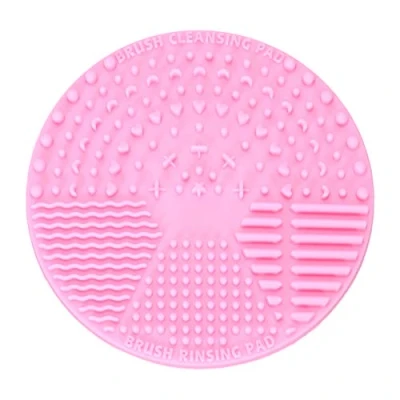 Abbildung von Beaupretty Pinsel Reinigungspad, Silikon Runde Make up Scrubber Matte kosmetische Reinigungspad tragbares Waschwerkzeug mit Saugnapf (pink)