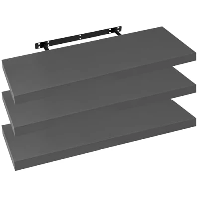 Abbildung von WOLTU Wandregal Wandboard Bücherregal Regale für Deko Wandablagen aus MDF Holz, 3er Set Hängeregal Grau