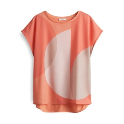 Abbildung von OPUS Kurzarm Saloma Print Tshirt print, Damen, Größe: 40, Pale orange