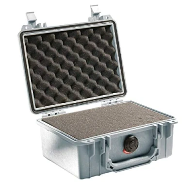 Abbildung von Peli Protector 1150 Professioneller Kamerakoffer, IP67 Wasserdicht, 3L Volumen, Silber, 000 180E