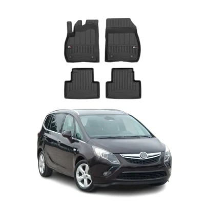 Abbildung von Fußmatten Gummimatten kompatibel mit Opel Zafira C Tourer 2012 2019 OMAC Premium 3D Schwarz TPE Gummi