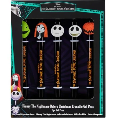 Abbildung von Get Trend Disney The Nightmare Before Christmas Radierbarer Kugelschreiber 5er Set Blaue Tinte Gel Tintenroller mit Radiergummi Schule oder Freizeit (TNBC)