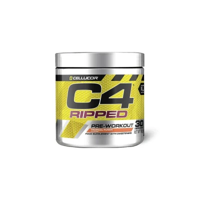 Abbildung von C4 Ripped Pre Workout Booster Tropenfrüchte Punsch Getränkepulver für Energy Drink 150 mg Koffein + Beta Alanin Extrakt aus grünen Kaffeebohnen 30 Portionen