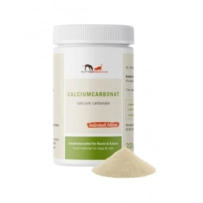 Abbildung von Futtermedicus Calciumcarbonat 200 g Ergänzungsfuttermittel für Hunde &amp; Katzen Zum BARFen ohne Knochenfütterung Bei ernährungsbedingtem Calciummangel 36% Calciumgehalt