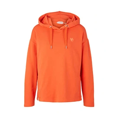 Abbildung von TOM TAILOR Damen Hoodie Sweatshirt mit Herz Stickerei