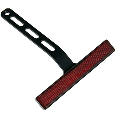 Abbildung von Motorrad Reflektor hinten schmal rot mit T Halter 102mmx15mm Rückstrahler Katzenauge Roller Quad E geprüft