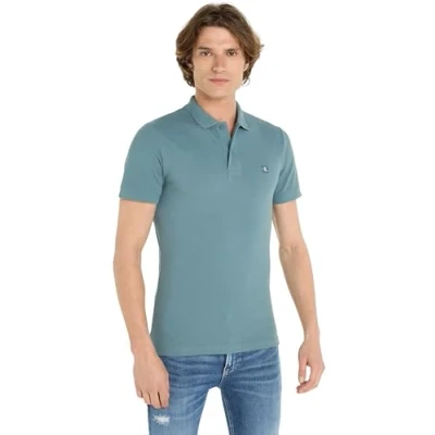 Abbildung von Calvin Klein Jeans Embro Badge SLIM Poloshirt, Herren, Größe: Small, Goblin blue