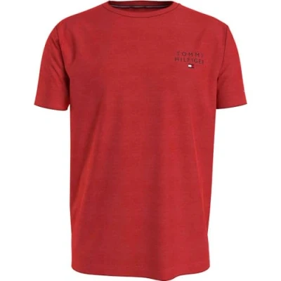 Abbildung von Tommy Hilfiger Originaltee TEE LOGO Nachtwäsche Shirt, Herren, Größe: Small, Fierce red
