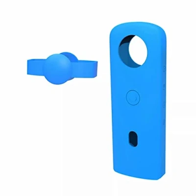 Abbildung von Kameraabdeckung Kompatibel für Ricoh Theta SC2 360 Grad Panoramakamera, Stoßfeste Silikon Schutzhülle (Blau)