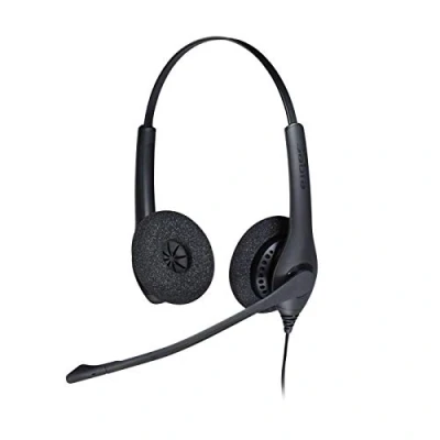 Abbildung von Jabra Biz 1500 Quick Disconnect On Ear Stereo Headset Corded Headphone with Noise cancelling Microphone and Volume Spike Protection for Deskphones, Black