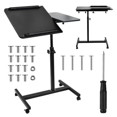 Abbildung von Maclean mobile desk/laptop stand, black, height adjustment 59 89cm, max. 30kg , MC 121 B