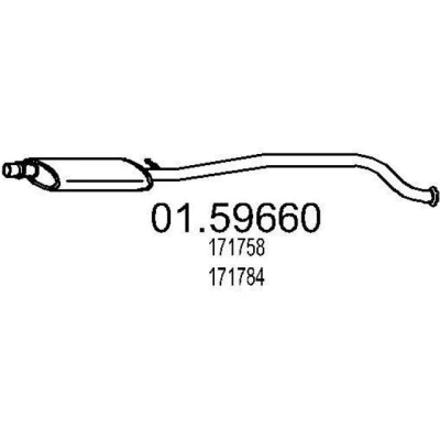 Abbildung von MTS 01.59660 Mittelschalldämpfer 1920 PEUGEOT: 406 Coupe, Limousine, Kombi