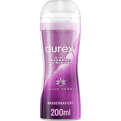 Abbildung von Durex Play 2 in 1 Massage &amp; Gleitgel, Aloe Vera, 1er Pack (1 x 200 ml)