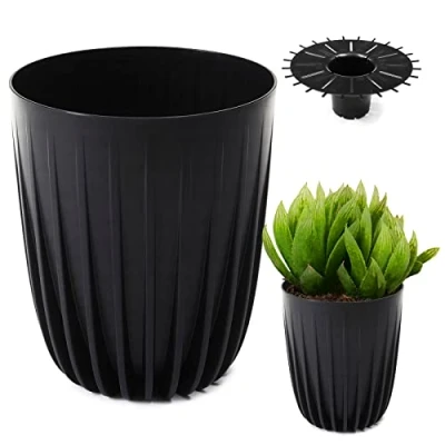 Abbildung von KONZEPT Blumentopf Hoher Blumentopf, Pflanzkübel Groß für Außen, Balkon, Übertopf mit Drainagesystem