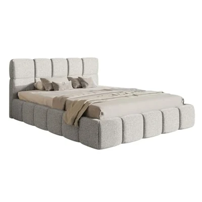 Abbildung von Selsey Bett Polsterbett 180 x 200 cm Hydrophobe Chenille Cloudy Hellgrau