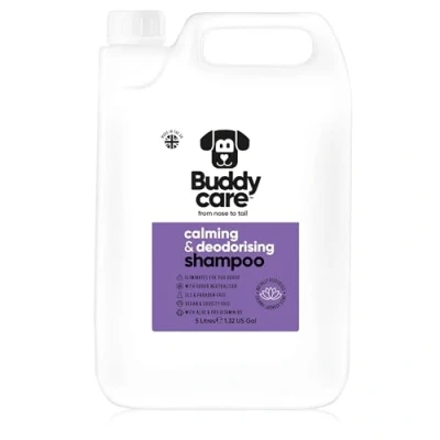 Abbildung von Beruhigendes &amp; desodorierendes Shampoo von Buddycare Lavendelduftendes Hundeshampoo Mit Aloe Vera und Pro Vitamin B5 (5L)