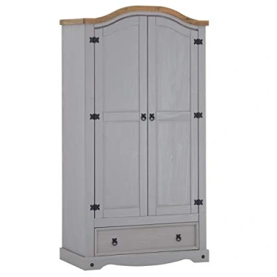 Abbildung von CARO Möbel Kleiderschrank RAMON Garderobenschrank Mexiko Stil Kiefer massiv Landh