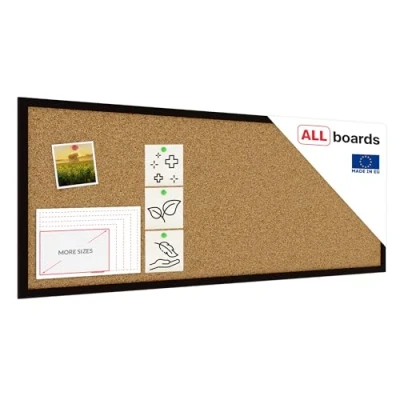Abbildung von ALLboards Pinnwand mit Schwarzer Holz Rahmen 100x40cm Korktafel Korkwand Kork